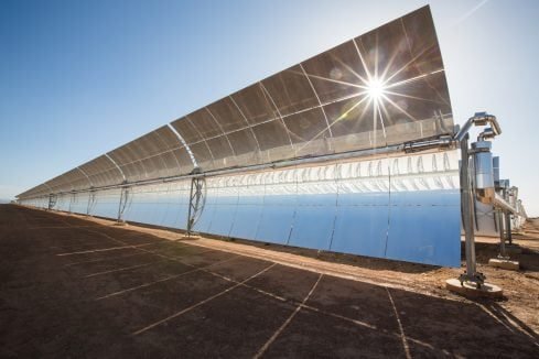 ACWA Powers NOORo1 parabolic trough CSP project in Morocco scaled